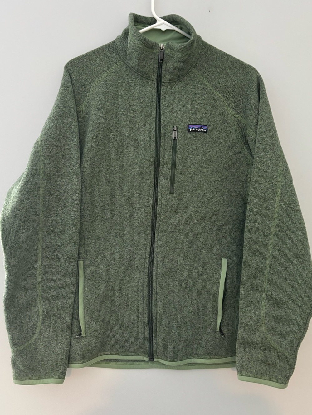 Patagonia Men's Olive Green Full-Zip Performance Fleece Jacket